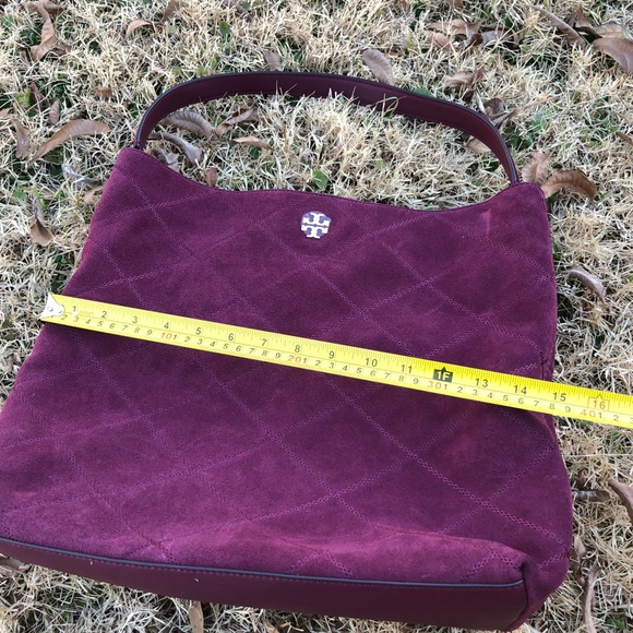 Tory Burch Frida Stitched Suede Shoulder Hobo Bag - Picture 4 of 8